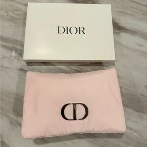 Dior Blush Pink Pouch with Metallic Logo